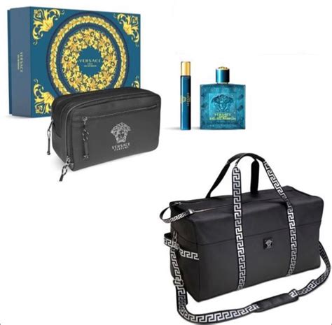 versace cologne with free duffle bag|versace leather duffle bag.